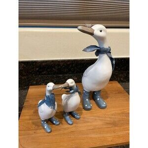 3-Piece Momma Duck & Ducklings in Rain Boots by Valerie